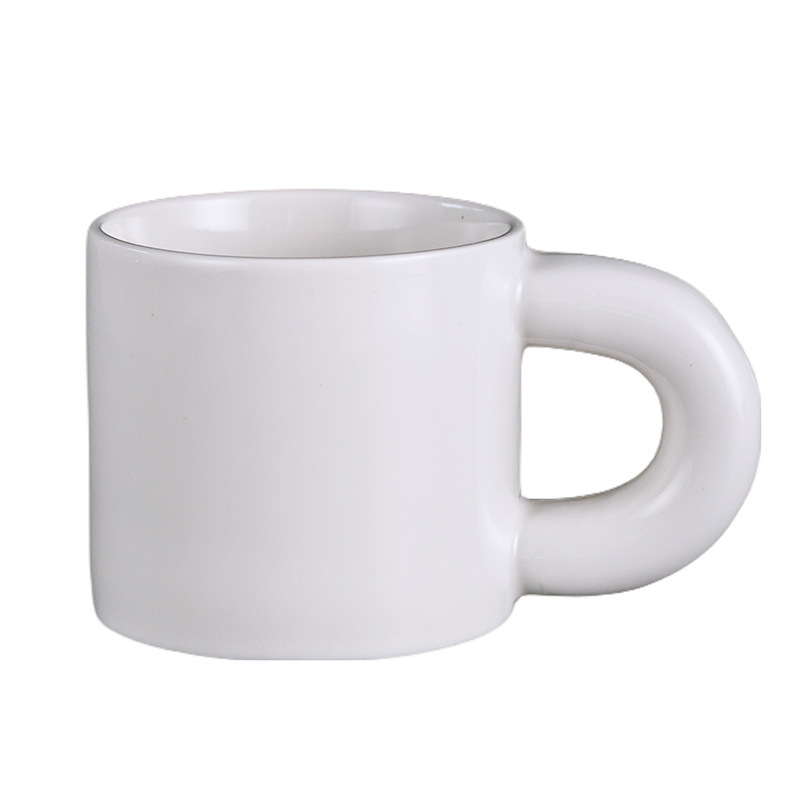 Transfronterizo de Amazon taza blanca taza de alto aspecto creativo Oficina taza de café pareja taza de agua Taza de cerámica