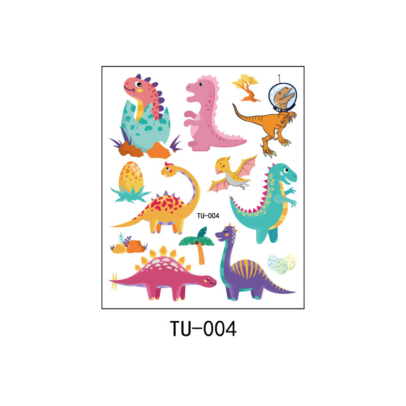 Pegatinas de tatuaje de dinosaurio sudor impermeable niños y niñas lindo Partido de dibujos animados desechables pegatinas de tatuaje temporal