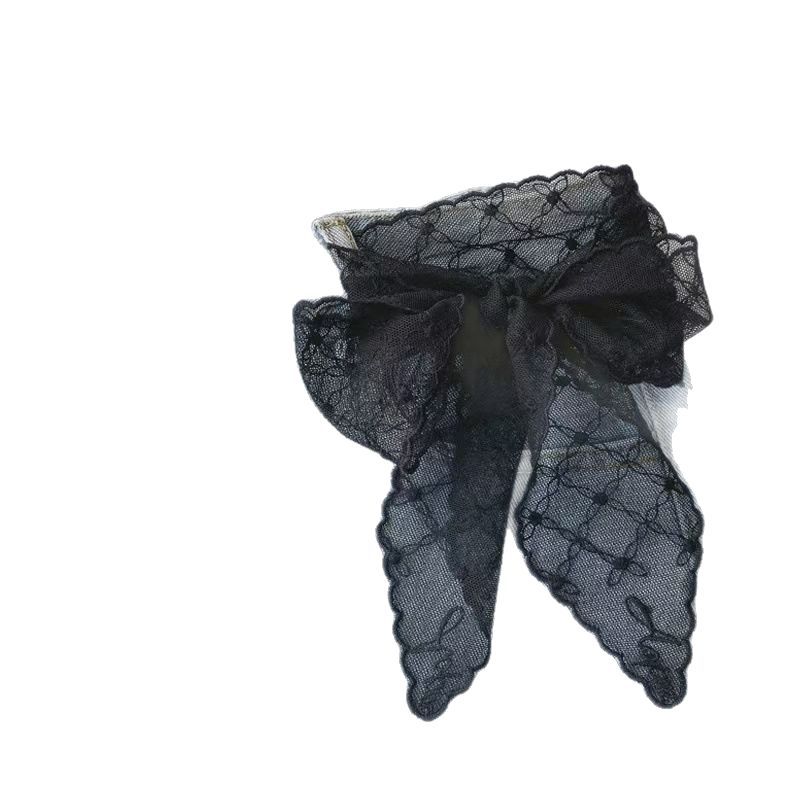 Versión coreana de la bufanda de seda larga de encaje retro súper hada para damas, bufanda pequeña delgada de todo fósforo, correa para el cabello, serpentina