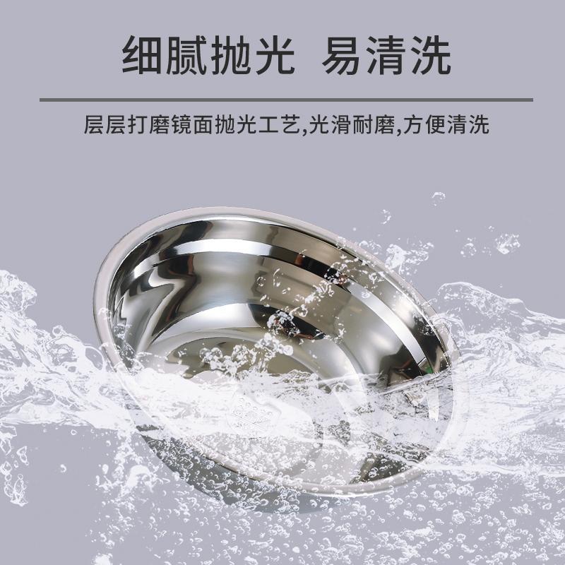 不锈钢汤盆厨房家用商用饭堂快餐汤碗加厚加深料理盆脸盆面盆饭盆|undefined