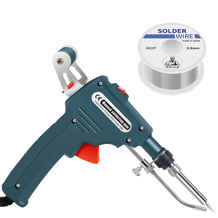 跨境货源手持焊锡枪电烙铁自动送锡焊枪欧规焊接维修电焊枪套装