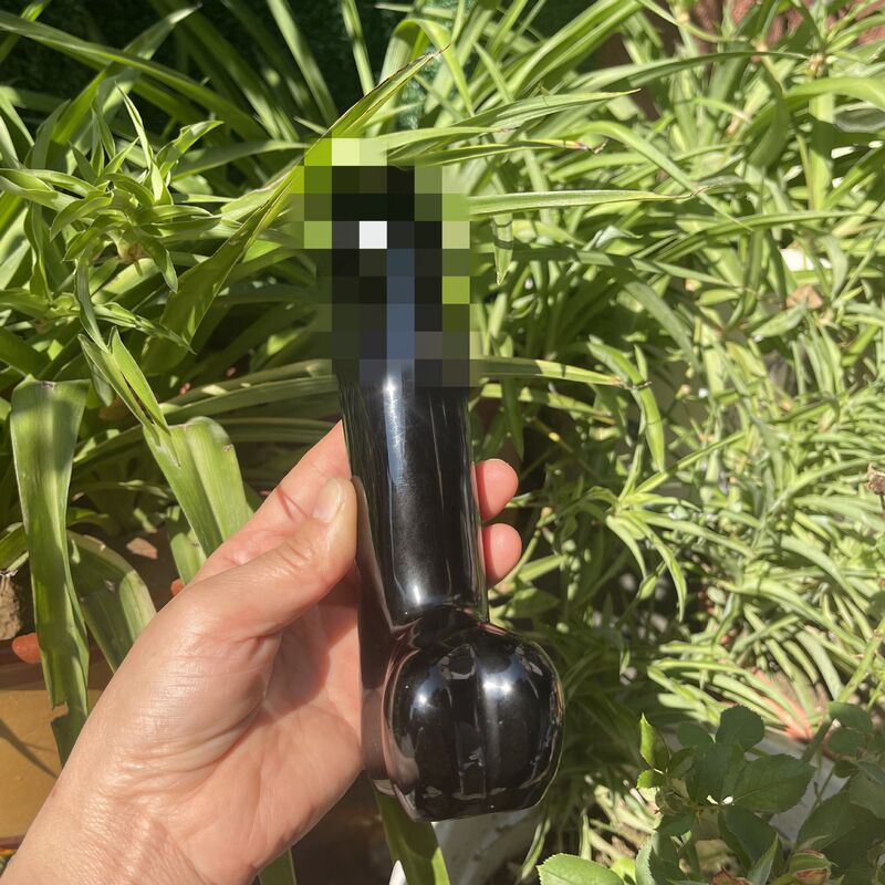 天然水晶黑曜石水晶按摩棒摆件 图 5