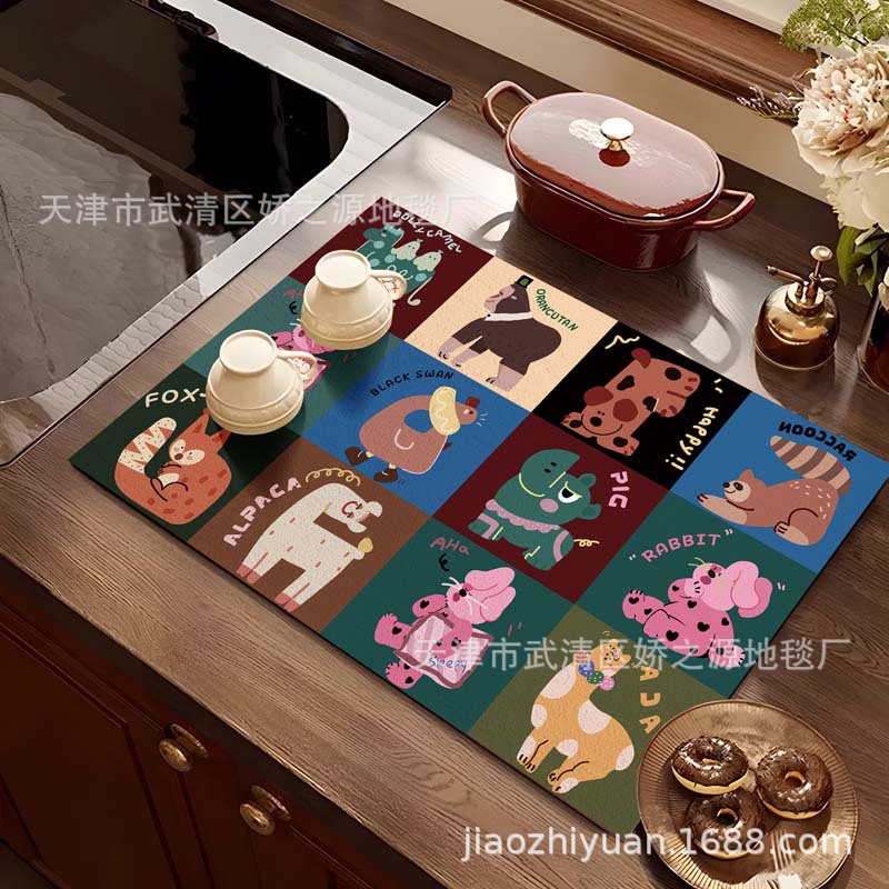 Almohadilla de drenaje transfronteriza, lodo de diatomeas, fácil de cuidar, almohadilla absorbente, encimera de escritorio de cocina, almohadilla de aislamiento antiescaldado, suministro directo de fábrica