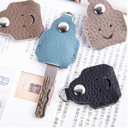 Export Import Creative Handmade Key Handle Cover Head Genuine Cowhide Household Electric Bicycle Room Door Key Protector