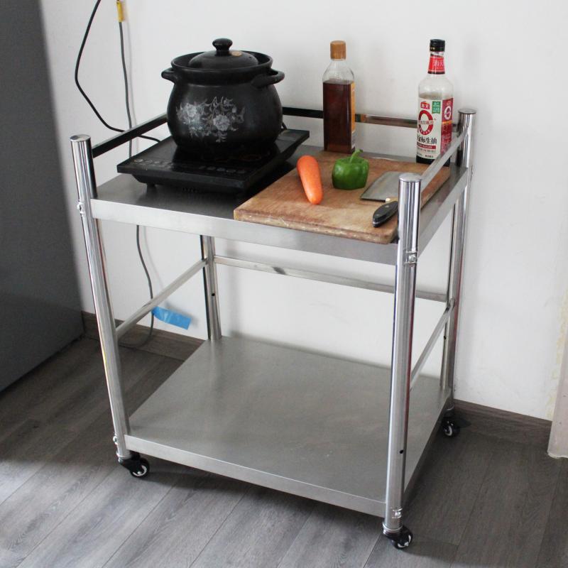 A5L層距53小煤氣罐專用架子不鏽鋼置物架80高二層護欄帶輪推車架