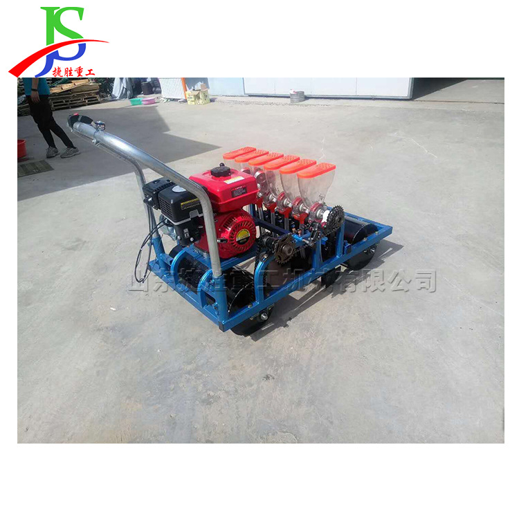 Máquina eléctrica de semillas ajustable multi-lineas, máquina de plantación de vegetales y pimientos de empuje manual, máquina de siembra de rábano y espinacas image 4