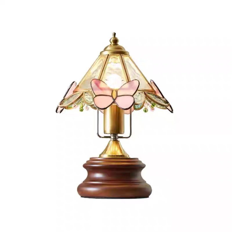 フレンチレトロバタフライリビングルームマスターベッドルームデスクトップテーブルランプアメリカンミッドセンチュリーノスタルジッククリエイティブベッドルーム雰囲気ベッドサイドランプ|undefined