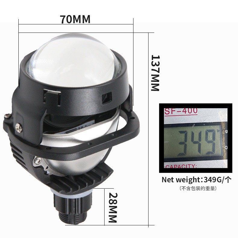 Venta caliente de la fábrica coche LED faro 2,5 LED de doble lente de luz I5S 45W incorporado lámpara de conducción de actualización