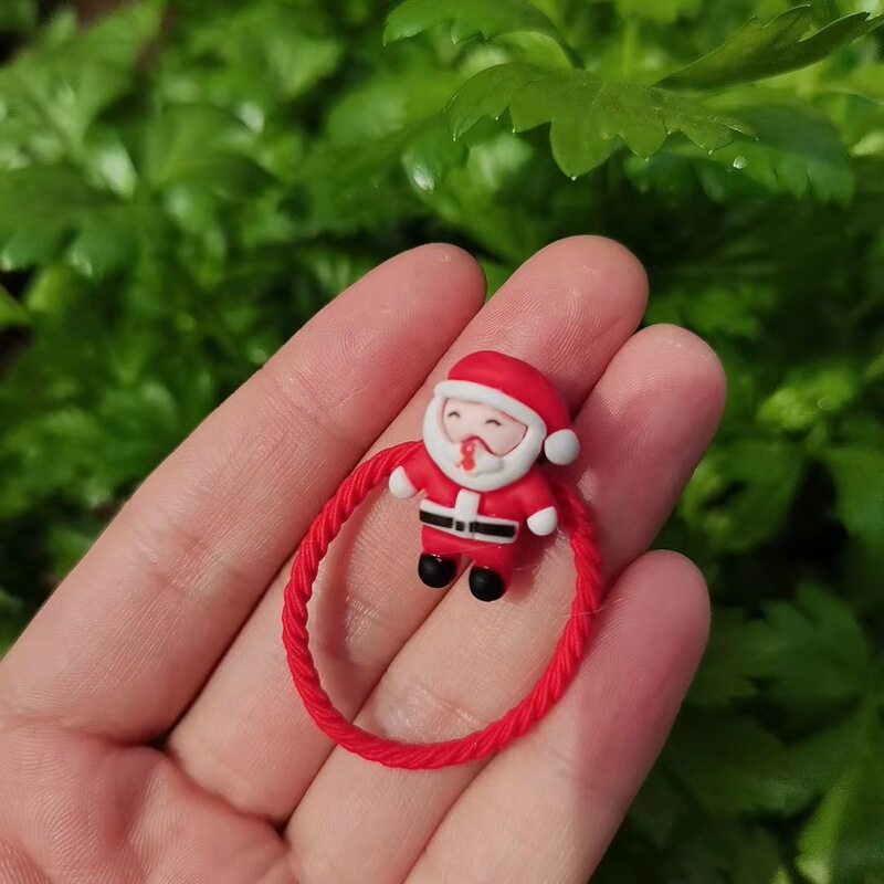 2023クリスマスの子供の皮筋サンタの髪輪樹脂王女の髪ひもの皮筋髪ひもクリスマスプレゼント|undefined