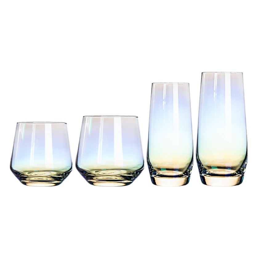 Taza de huevo colorido creativo Chapado en iones taza de vidrio bebida jugo de leche taza de limón ins taza de mousse de colores