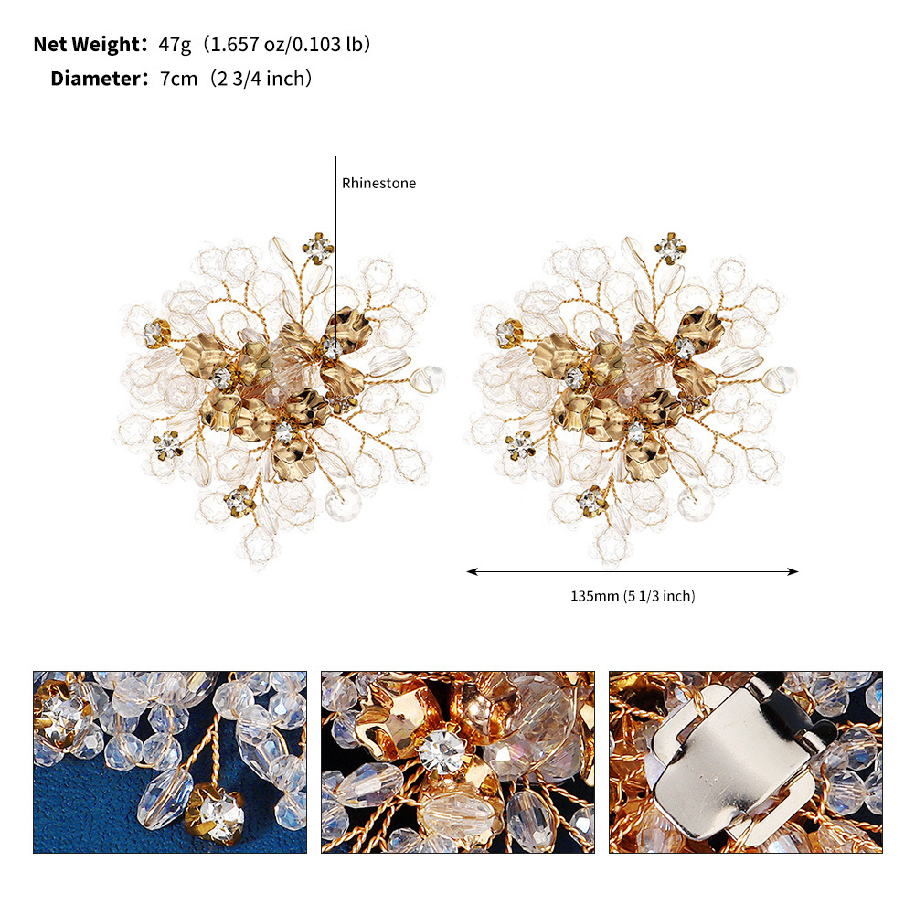 European And American Bride Wedding Shoe Accessories Handmade Beaded Shoe Buckle Fashionable Beautiful High Heels Decorated With Crystal Shoe Flower