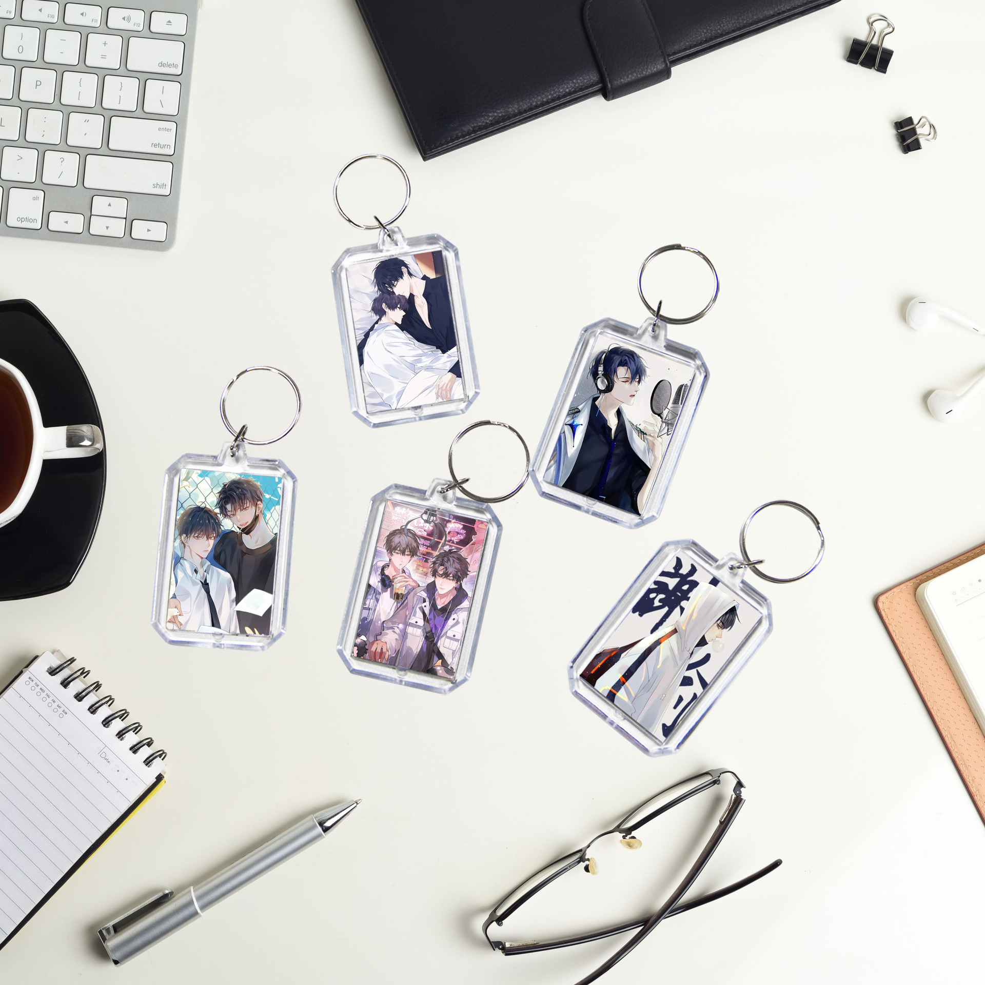 伪装学渣双面照片亚克力钥匙扣创意书包钥匙圈挂件创意百搭礼品