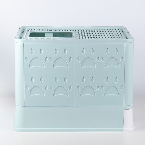 New foldable self-closing litter box with enclosed cat toilet, splash-proof drawer-style odor-removing large litter box