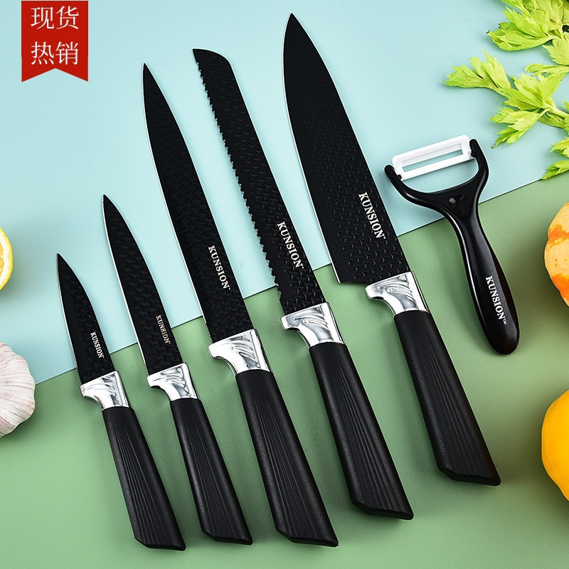 Cuchillo de cocina de acero inoxidable 6 conjuntos de cuchillos cuchillo de cocina cuchillo de cocina cuchillo de cocina cuchillo de frutas dormitorio conjunto completo