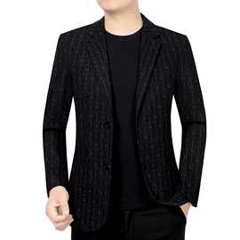 2024春秋季新款行政风休闲毛呢外套男士西装领呢大衣男修身上衣