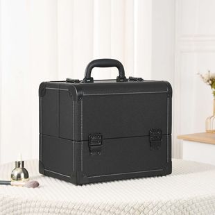 New Portable Cosmetic Case, Portable Women's Multi-Layer Travel Cosmetics Student Suitcase, Large Capacity Manicure Storage Bag