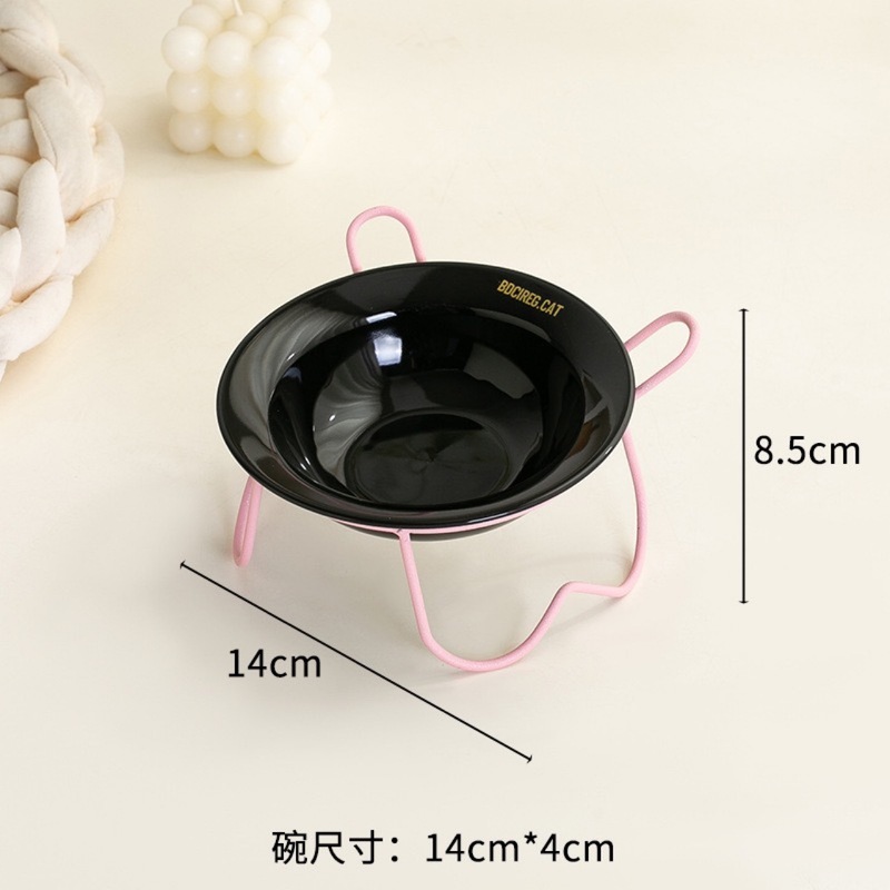 韓国正規品 BD UFO 猫セラミックペットボウルかわいい鉄フレーム首保護水ボウル高浅口ユニバーサル|undefined