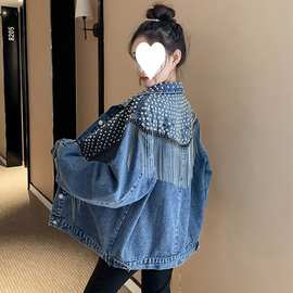 气质重工牛仔外套女2023新款帅气爆款韩版宽松牛仔衣慵懒风女装潮