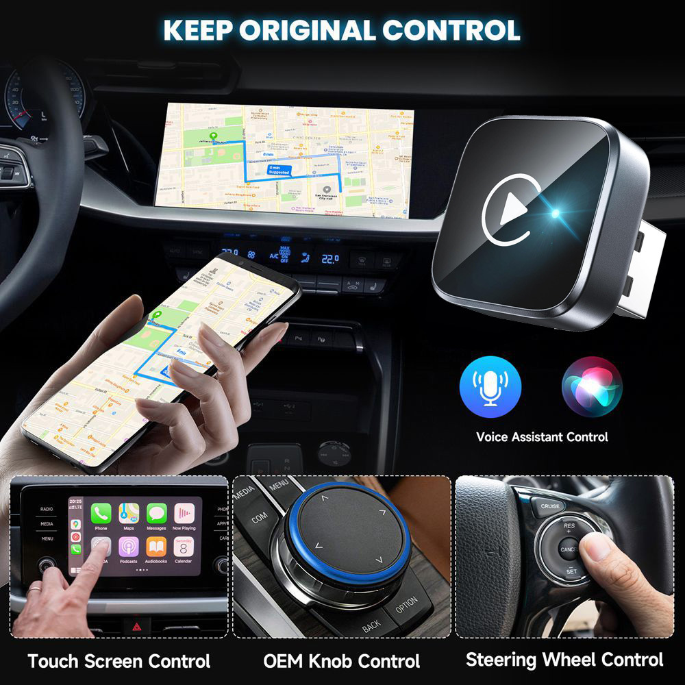 26 Years of Experience in Cross-Border Hot-Selling Wireless Carplay Box and Android Auto Adapter 2-in-1 for Cars, Converts Wired to Wireless