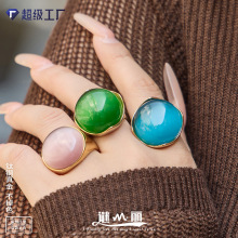 ����ŷ���縴�Ų������ɫè��ʯ��ָŮ����18K���ɫָ������