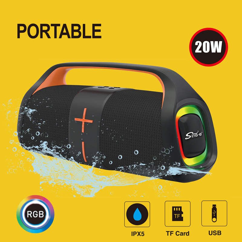 Cross-Border New Product High-Quality Outdoor Bluetooth Speaker Waterproof Long-Life Dual-Machine Series Portable Bluetooth Speaker