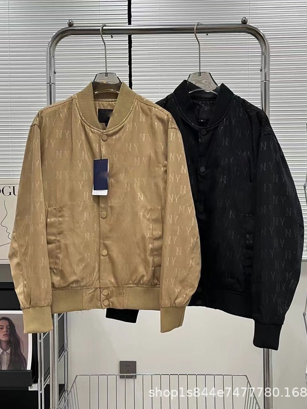0541NY棒球服绣秋季新款撞色老花满印棒球服复古外套男女夹克代发|undefined