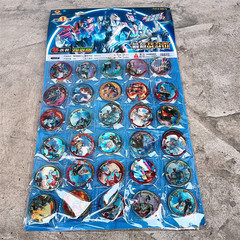 新型厚手丸カード3d夜光戦闘貨幣防水耐落下円形水晶プラスチックカード学校周辺玩具