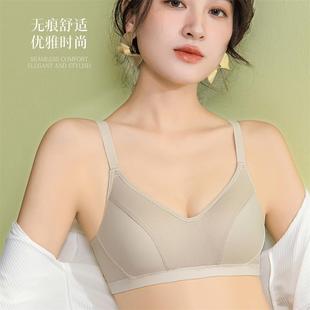 Comfortable Gossy Underwear Women's Sexy plus size Gather Up Collapsed Breast Adjustable Anti-sagging Non-rimless Thin Bra