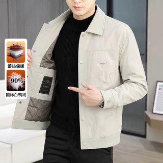 2026新款秋冬男士简约商务防寒保暖羽绒外套翻领羽绒服时尚保暖