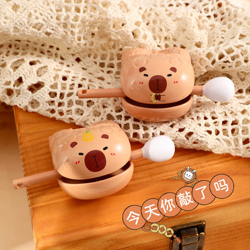 Creative emotional stability, Buddhist kapibala wooden fish ornaments, decompression toys, couple cartoon small gifts wholesale