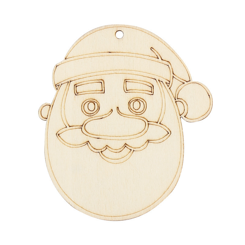 クロスボーダークリスマス装飾 diy 手描き落書き木材チップレーザーカット空白木板クリスマスツリー装飾ペンダント|undefined