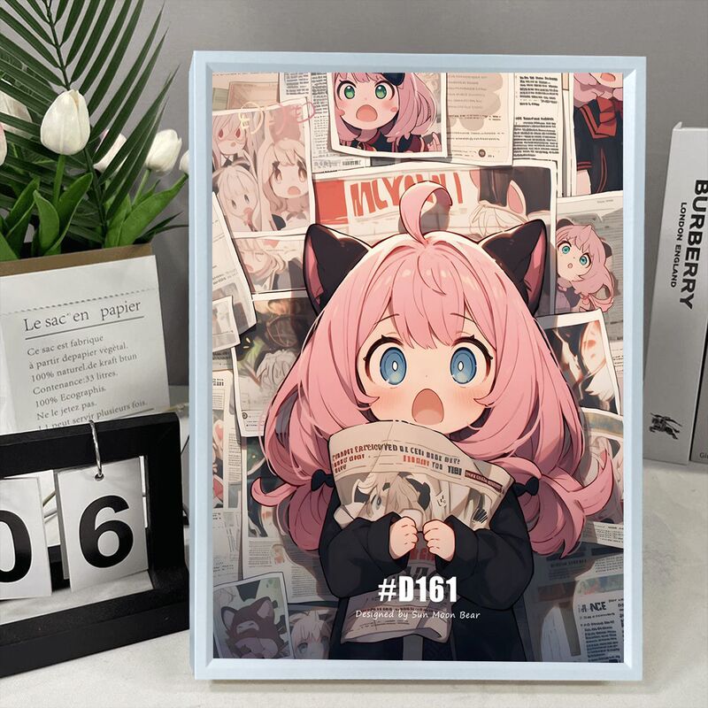 新款间谍过家家镜子灯光画阿尼亚生日创意礼物发光装饰画房间摆件|undefined