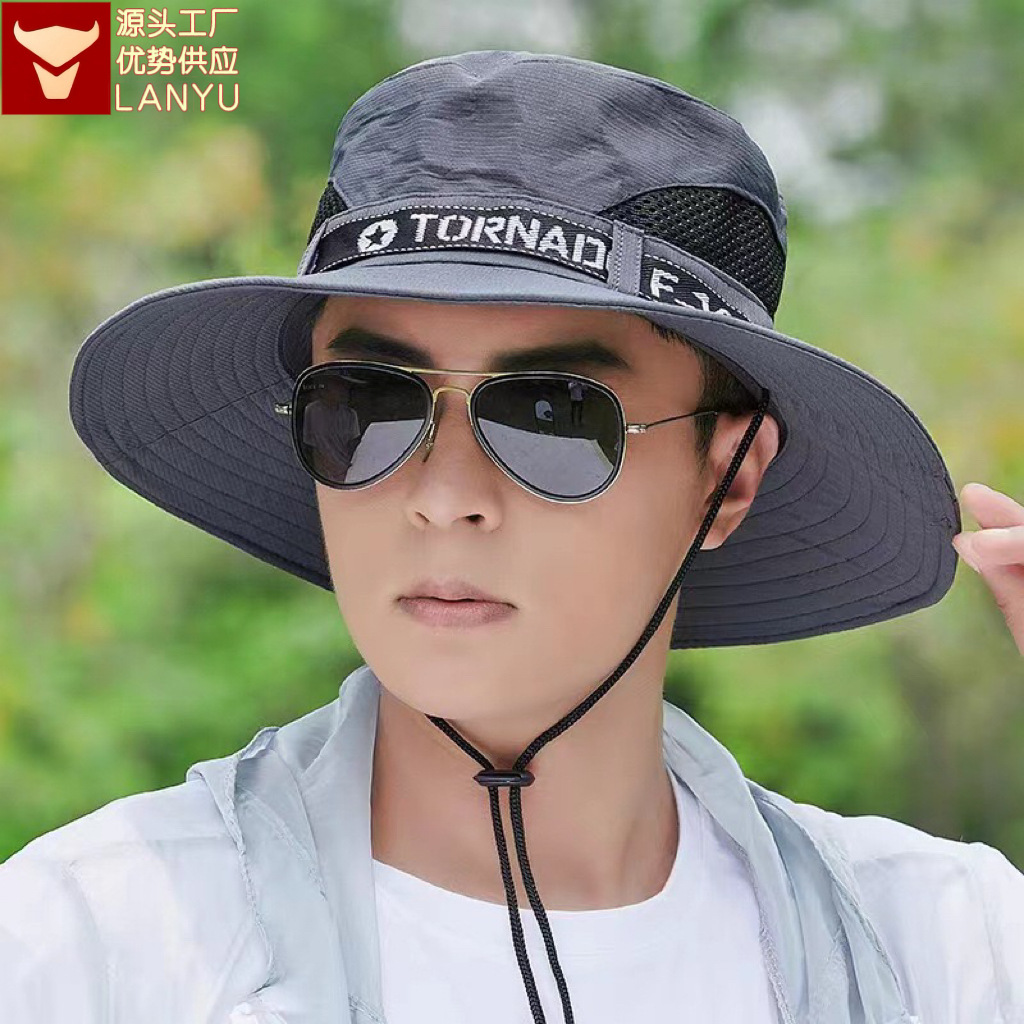 Hat, Fisherman's Hat, Sun Protection Wholesale Hat, Sunshade, Mountaineering, Large Head Circumference, Round Top, Cycling Sun Protection Hat, Unisex, Large Brim