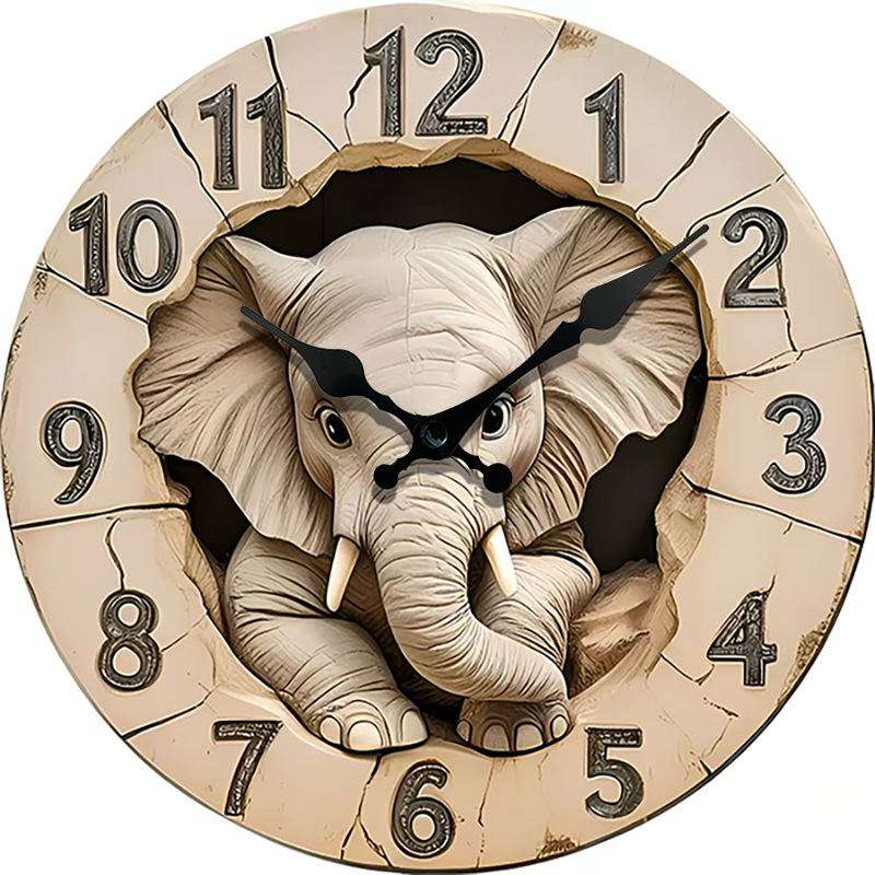 Reloj de efecto pseudo-estéreo nuevo de venta caliente transfronteriza, reloj de estilo de caricatura real, reloj de animales