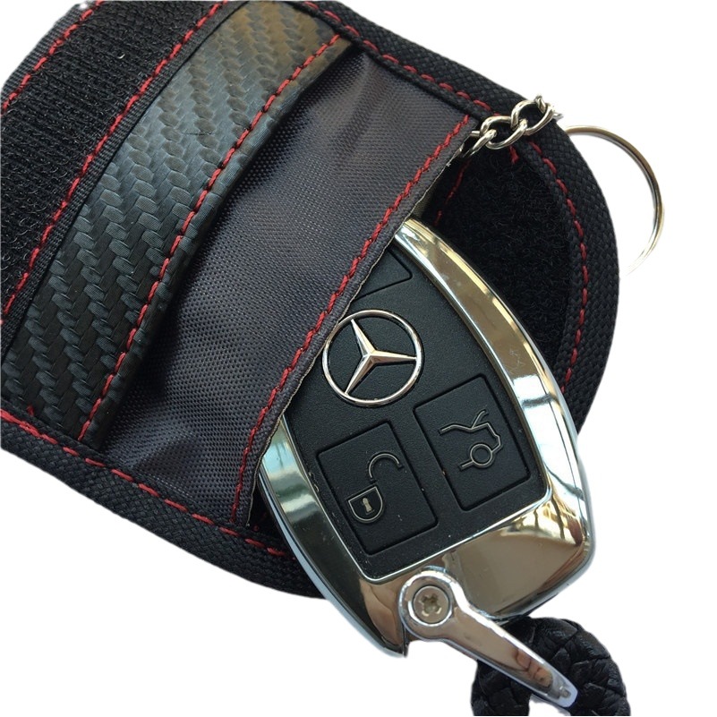 2025 New Amazon Carbon Fiber Anti-Theft Car Shielding Remote Control Key Cover Rfid Electromagnetic Shielding Key Bag