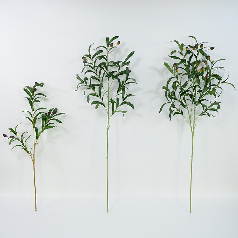 Artificial flower 6 fork olive branch wholesale cross-border hot sale 10 fork olive leaf photography props wedding plant flower silk