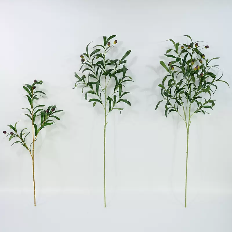 仿真花6叉橄榄枝批发跨境热销10叉橄榄叶摄影道具婚庆植物插花绢