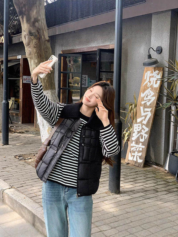 秋冬羽绒棉马甲女外穿2025新款短款宽松百搭背心坎肩马夹外套|undefined
