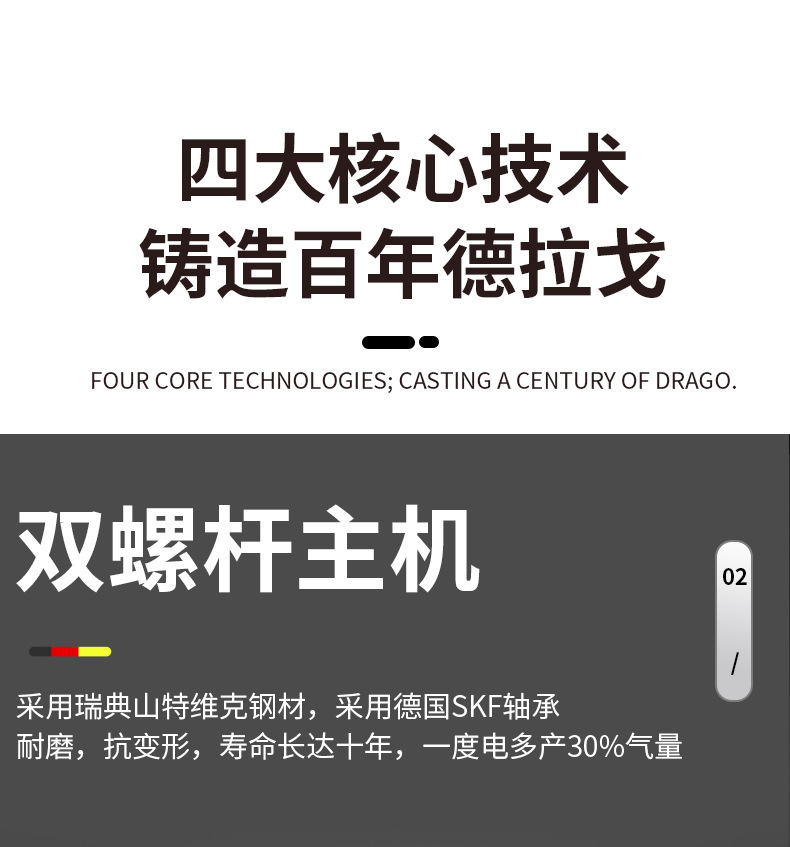[Energy-Saving Expert] Draggo Variable Frequency Screw Air Compressor with First-Level Energy Efficiency Certification, Energy-Saving, Environmentally Friendly, and Cost-Reducing
