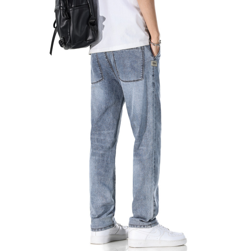 Smoke Gray Tencel Jeans 2026 New Style Loose Wide-Leg Middle-Aged Men's Pants Thin Jeans Men's Summer Thin Style