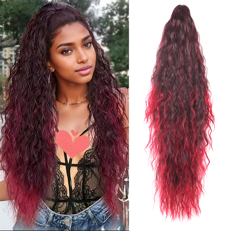 Extension de queue de cheval synthétique avec pince cheveux longs_voghion.com