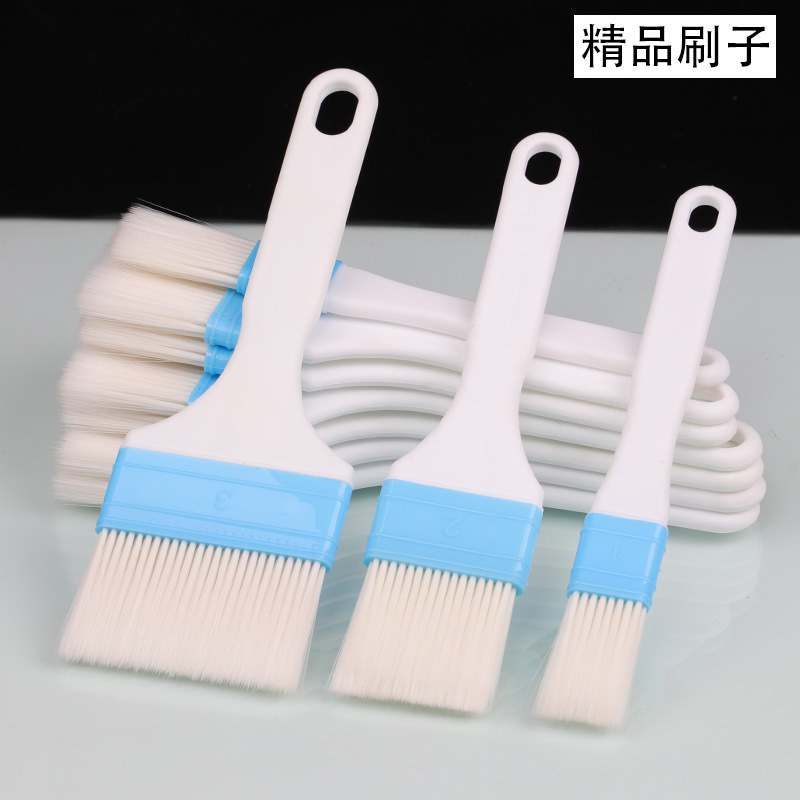 塑料柄水性漆刷油漆刷子软毛胶水涂料刷不易掉毛磨尖丝刷子清洁刷
