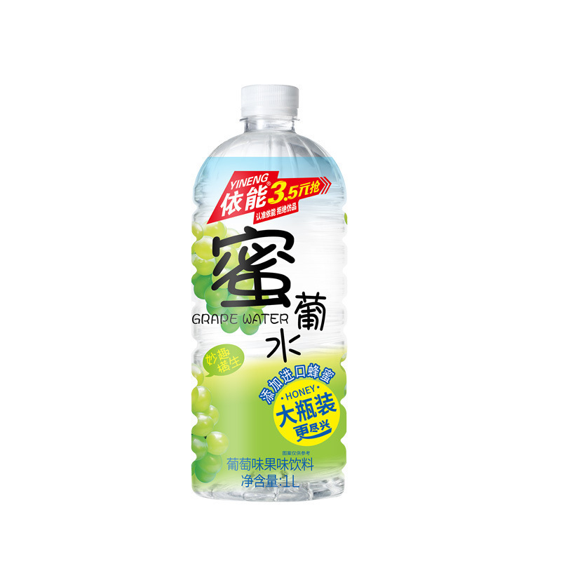 依能蜜桃水1L大瓶整箱装萝苹荔多口味蜜柠葡水果汁轻乳酸饮料品|undefined