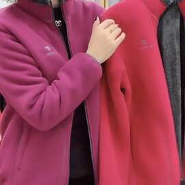 妈妈摇粒绒加绒外套冬装中老年人女装奶奶抓绒保暖厚上衣秋冬夹克