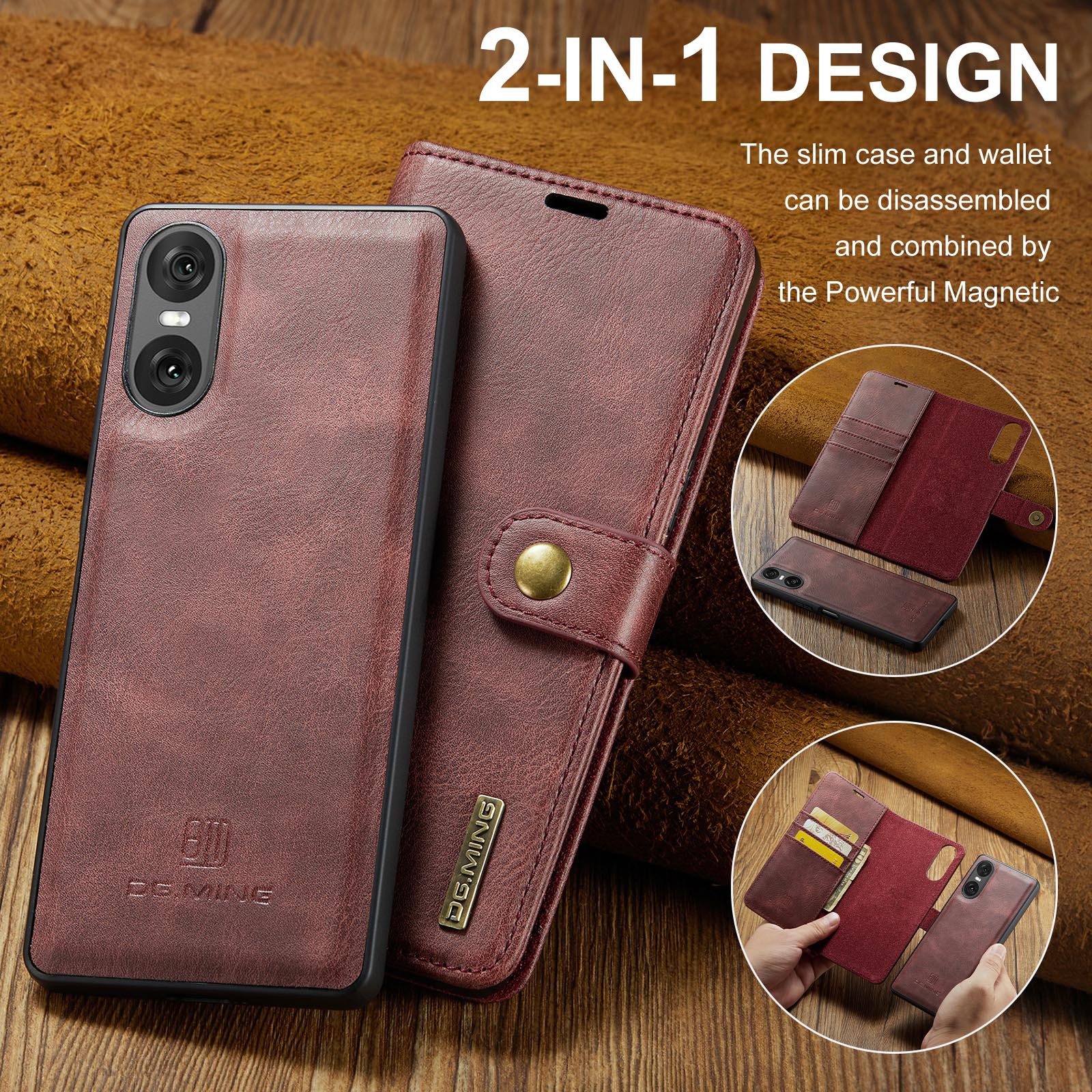 For Sony Xperia 10 VI Mobile Phone Case Xperia 1 VI 2-in -1 Split Leather Case 2024_voghion.com