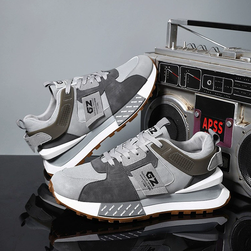 Трансграничная мужская обувь Amazon Тенденция сетчатая дышащая спортивная обувь модная мужская беговая обувь на толстой подошве s папочка обувь