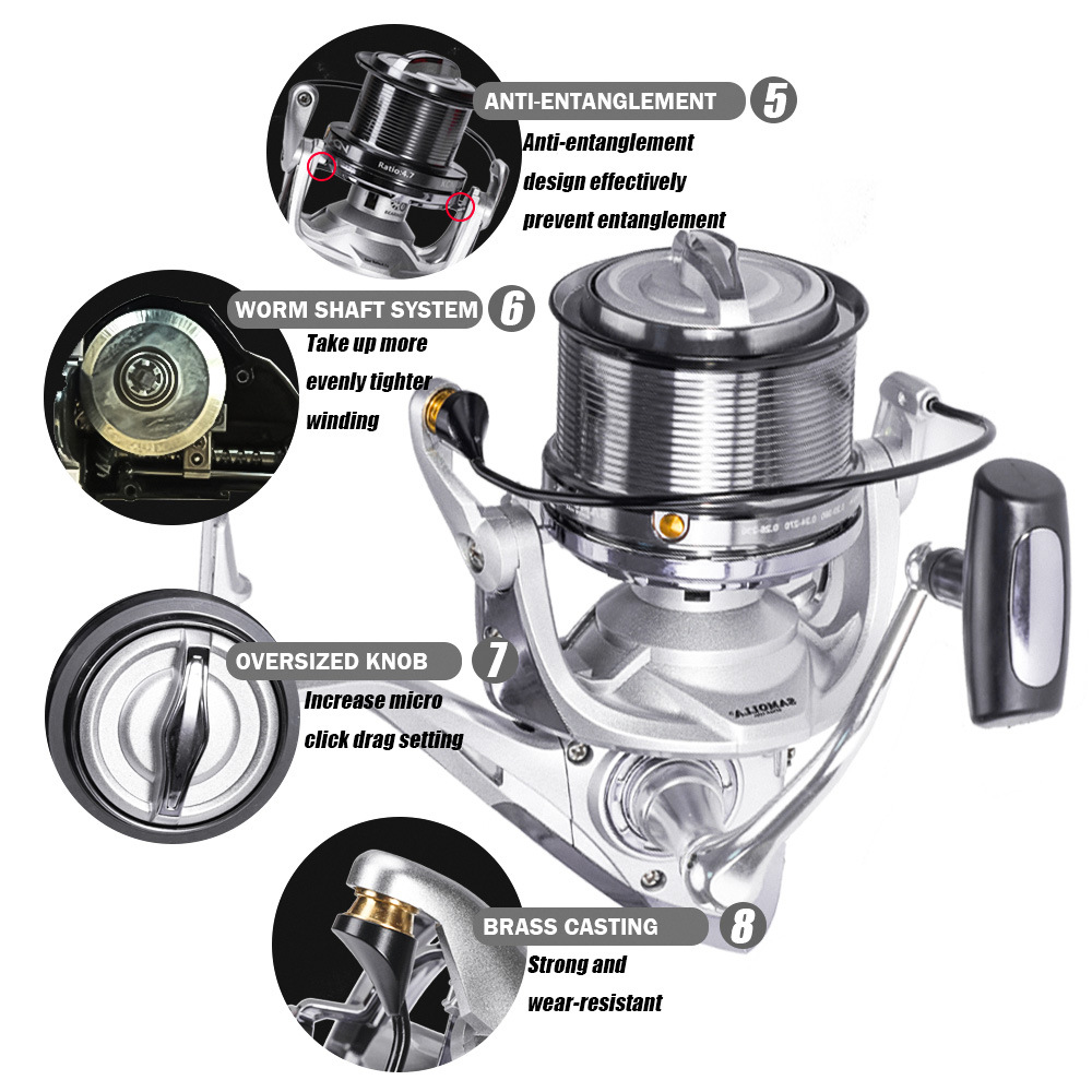 Tiro largo spinning Wheel playa Pesca de Mar carrete de pesca anti-agua de mar 8000-12000 modelo al por mayor