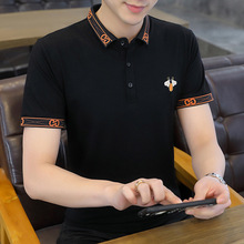 短袖t恤男有領純棉修身男裝衣服T2022夏季新款韓版男士半袖POLO衫