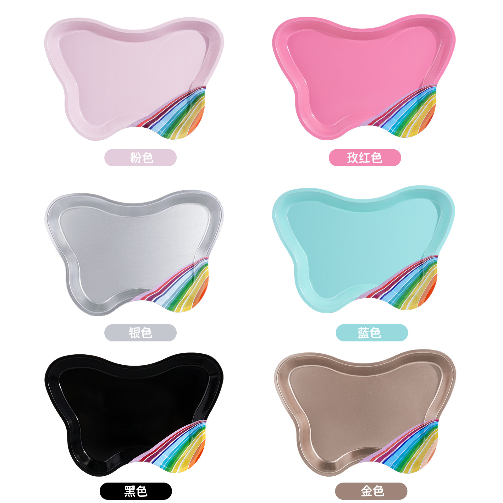 Manicura nueva joyería de acero inoxidable bandeja de fondo plano joyería bandeja de almacenamiento multiusos bandeja bandeja de mariposa al por mayor