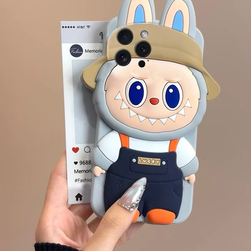 Suitable for Apple 16 Mobile Phone Case Iphone15Promax Stereo 14Pro Funny 8Plus Labubu 13 Rabbit Suitable for Apple 16 Mobile Phone Case Iphone15Promax Stereo 14Pro Funny 8Plus Labubu 13 Rabbit